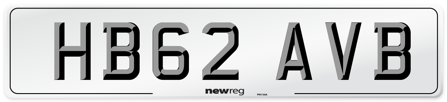 HB62 AVB Number Plate from New Reg